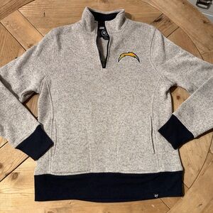 47 Brand Los Angeles LA Chargers Heathered Fleece 1/4 Zip Pullover